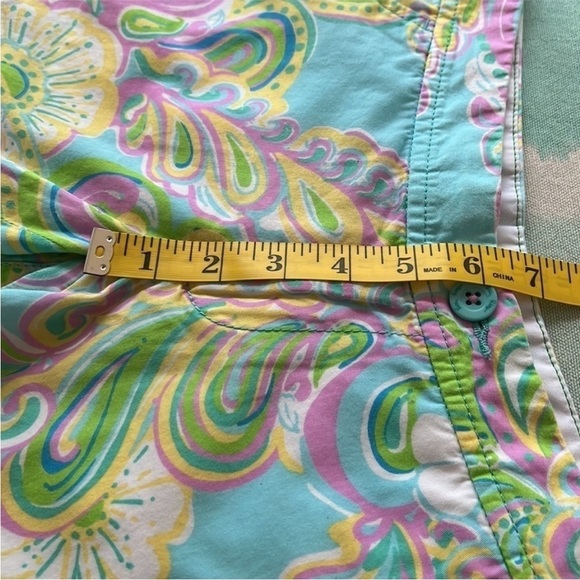 Lilly Pulitzer Shorely Blue Double‎ Trouble Floral Paisley Buttercup Shorts - Picture 11 of 12